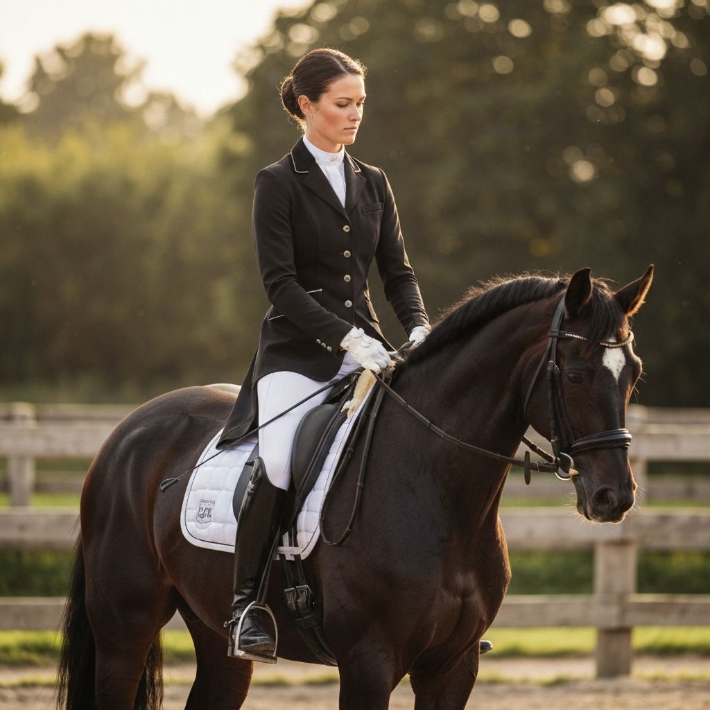 Díjlovaglás tökéletes testtartással